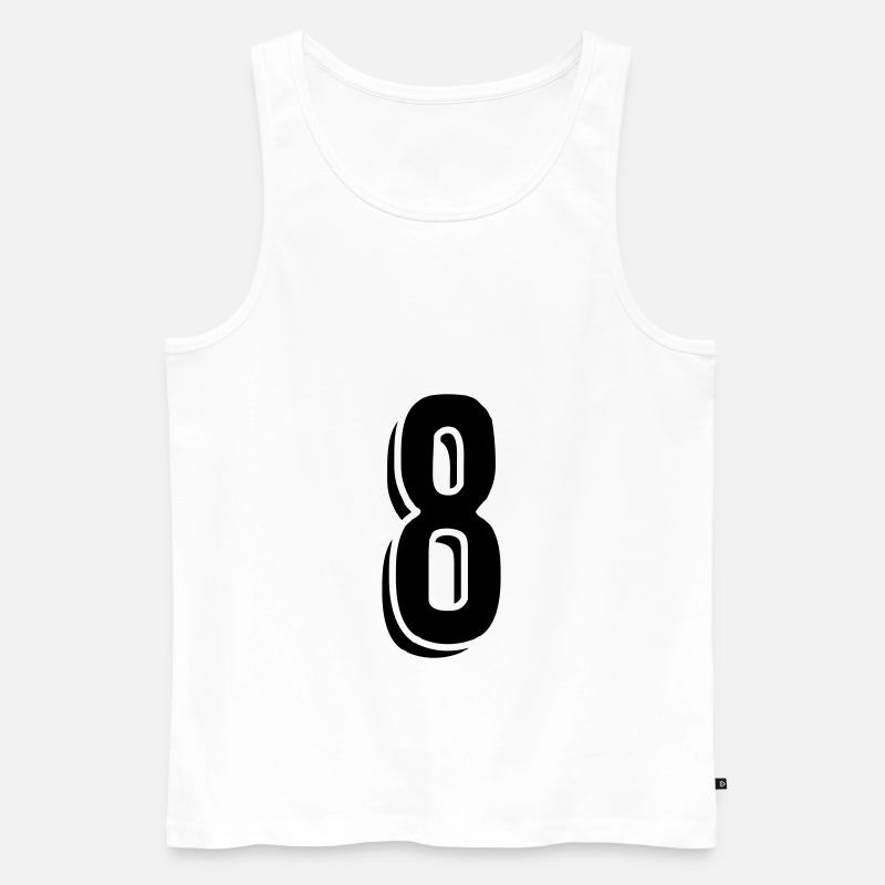 Trikotnummer 8 - Männer Premium Bio Tank Top - Weiß
