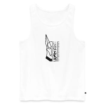 Hiéroglyphes Anubis - motif noir by Fregyptologist - Débardeur bio Premium Homme - blanc - Devant - Michal (187cm)