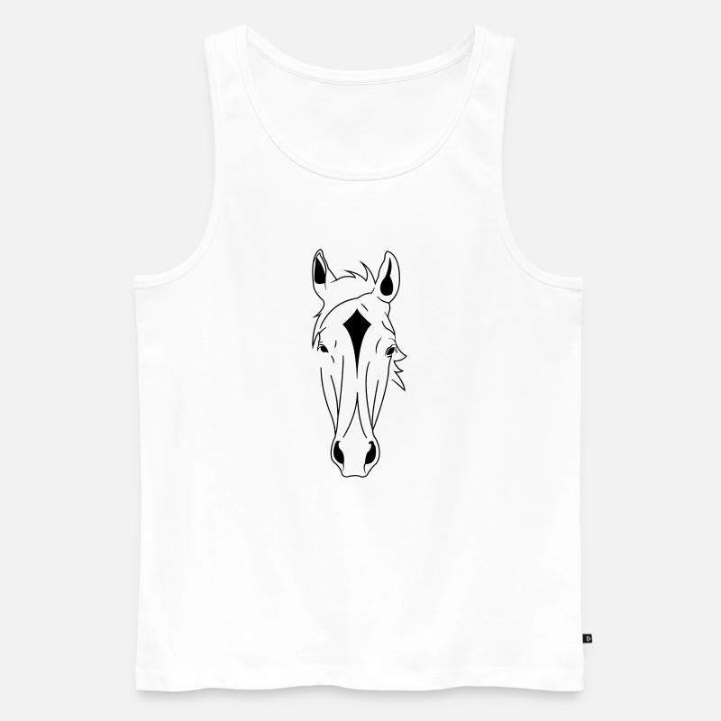 Pferdekopf - Männer Premium Bio Tank Top - Weiß
