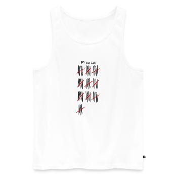 Abstract Red and Black Line Art - Men's Premium Organic Tank Top - white - Front - Michal (187cm)