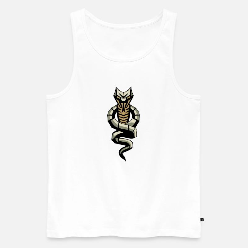 SNAKE LEVEL 3 - Männer Premium Bio Tank Top - Weiß