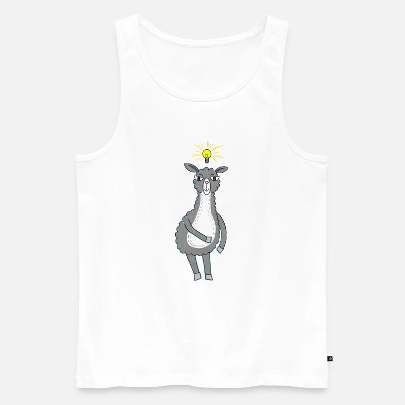 Lama hat eine Idee - Männer Premium Bio Tank Top - Weiß