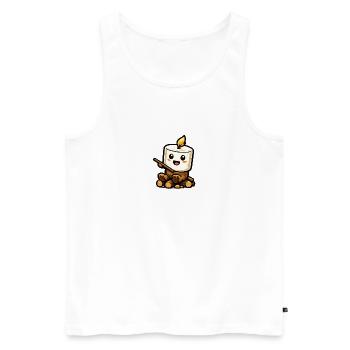 Cuddly marshmallow at the campfire - Men's Premium Organic Tank Top - white - Front - Michal (187cm)