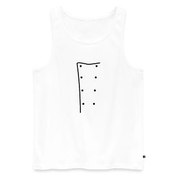 Kochjacke - Männer Premium Bio Tank Top - Weiß - Vorne - AI Model Male 178 light (178cm)