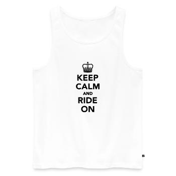 Keep calm and ride on - Männer Premium Bio Tank Top - Weiß - Vorne - Michal (187cm)