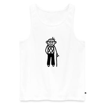 Opa mit Schnurrbart und Brille - Männer Premium Bio Tank Top - Weiß - Vorne - Michal (187cm)