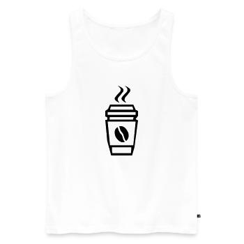 coffee to go icon - Männer Premium Bio Tank Top - Weiß - Vorne - AI Model Male 178 light (178cm)