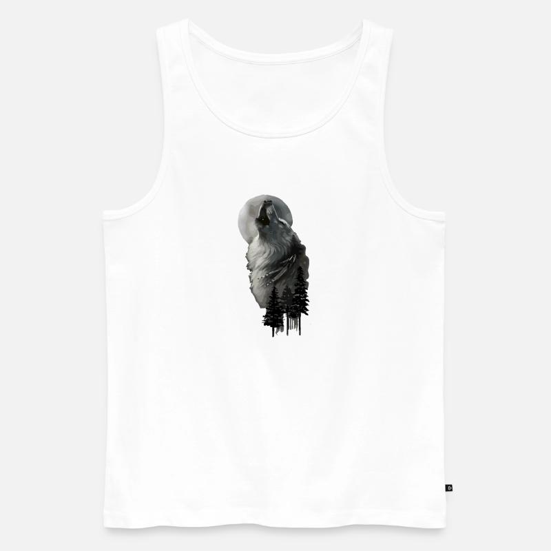Wolv - Männer Premium Bio Tank Top - Weiß