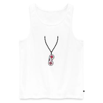 Necklace Jewelry Old Controller - Men's Premium Organic Tank Top - white - Front - AI Model Male 178 light (178cm)
