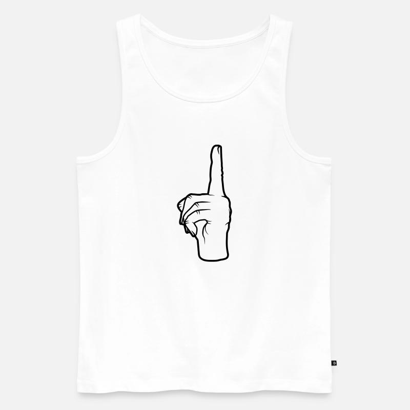Hand Geste nach oben - Männer Premium Bio Tank Top - Weiß