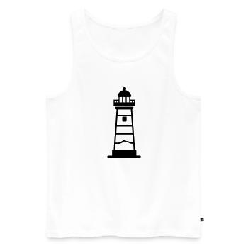 Lighthouse - Men's Premium Organic Tank Top - white - Front - AI Model Male 178 light (178cm)