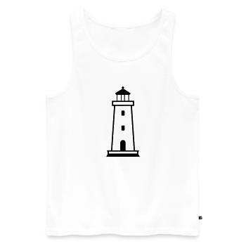 Lighthouse - Men's Premium Organic Tank Top - white - Front - AI Model Male 178 light (178cm)