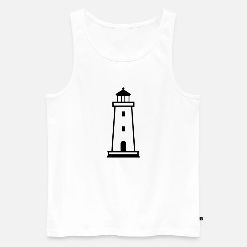 Leuchtturm - Männer Premium Bio Tank Top - Weiß