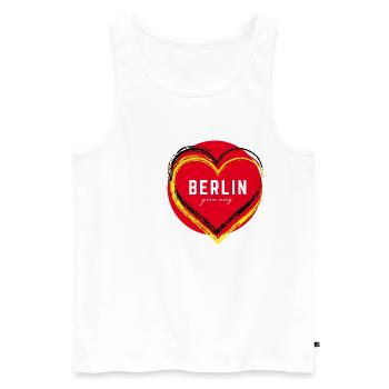 Berlin Deutschland Fan Flagge Design T Shirt - Männer Premium Bio Tank Top - Weiß - Vorne - AI Model Male 178 light (178cm)
