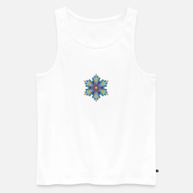 Schneeflocken Mandala - Männer Premium Bio Tank Top - Weiß