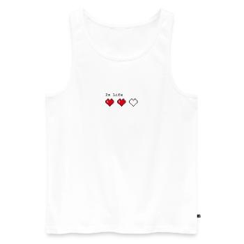 Lebensanzeige für Gamer und Spieler Herz Leben - Männer Premium Bio Tank Top - Weiß - Vorne - Michal (187cm)