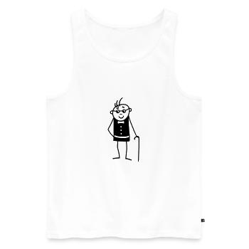 Pensioners 02 - Men's Premium Organic Tank Top - white - Front - Michal (187cm)