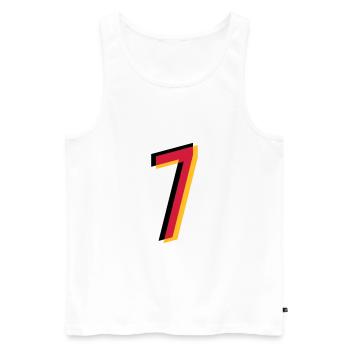 7 Number Germany jersey number black red gold - Men's Premium Organic Tank Top - white - Front - AI Model Male 178 light (178cm)