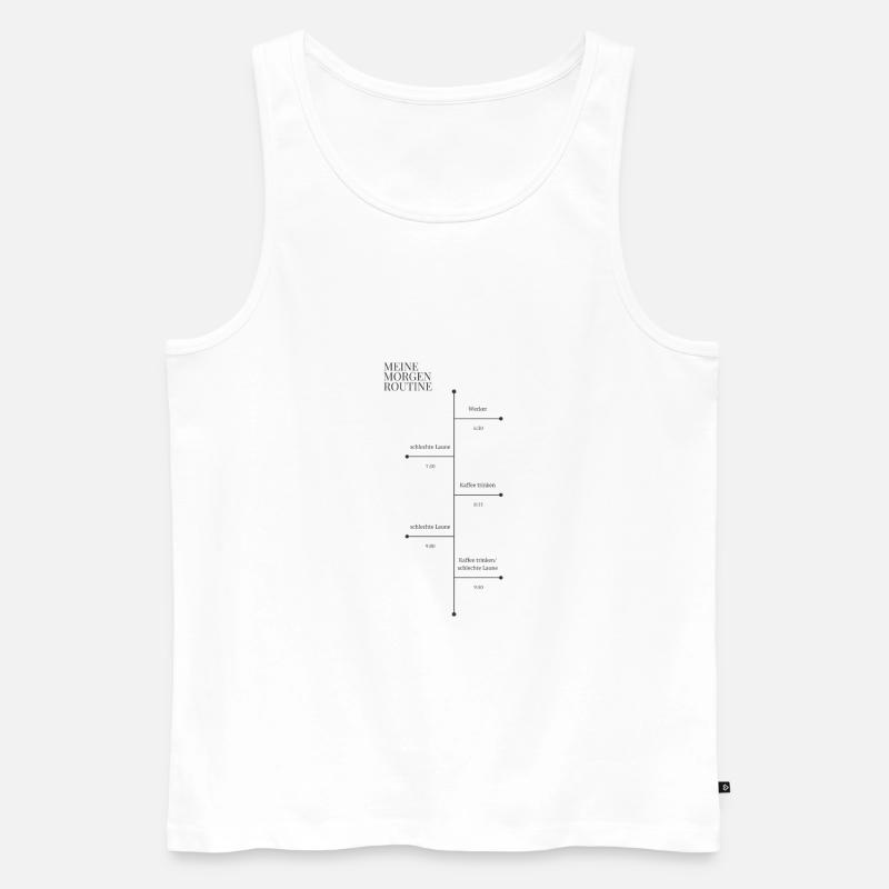Morgenroutine Morgenmuffel - Männer Premium Bio Tank Top - Weiß