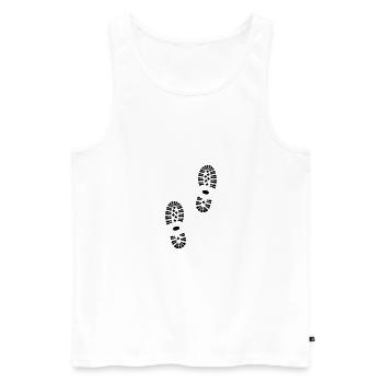 Footprints, hiking (super cheap) - Débardeur bio Premium Homme - blanc - Devant - AI Model Male 178 light (178cm)