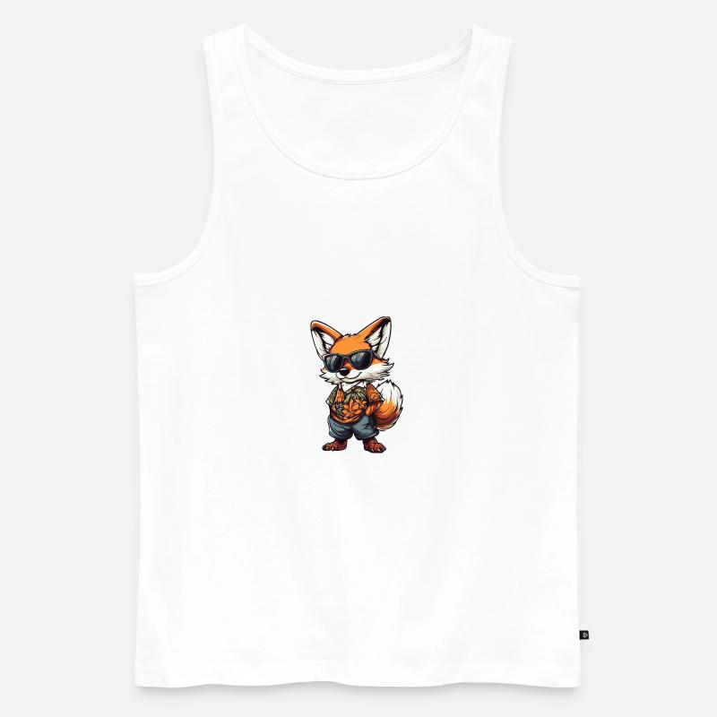 Fuchs Comic Urlaub - Männer Premium Bio Tank Top - Weiß