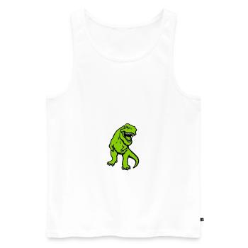 T-Rex - Männer Premium Bio Tank Top - Weiß - Vorne - AI Model Male 178 light (178cm)