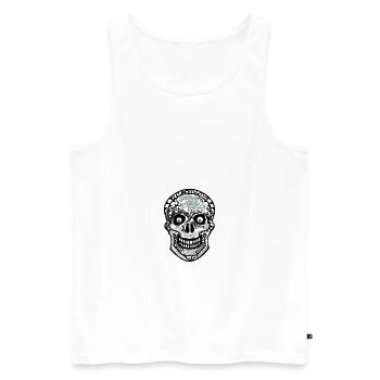 Tête de mort - Débardeur bio Premium Homme - blanc - Devant - Michal (187cm)