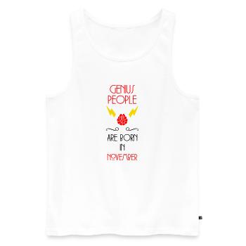 Génie né Novembre Cadeau Bébé - Débardeur bio Premium Homme - blanc - Devant - Michal (187cm)