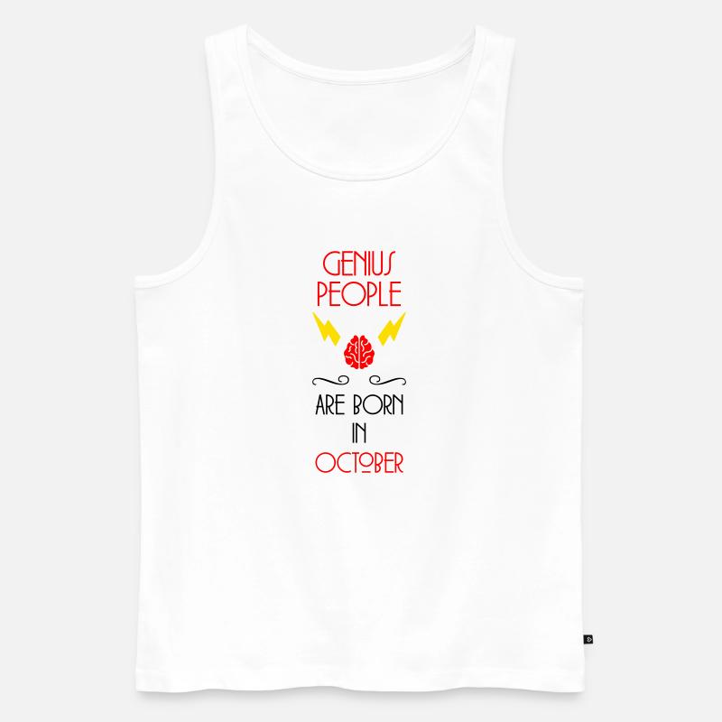Genie Born October Baby Geschenk - Männer Premium Bio Tank Top - Weiß
