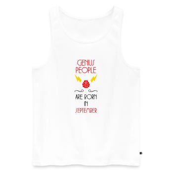 The Genies were born in September Humour - Men's Premium Organic Tank Top - white - Front - Michal (187cm)