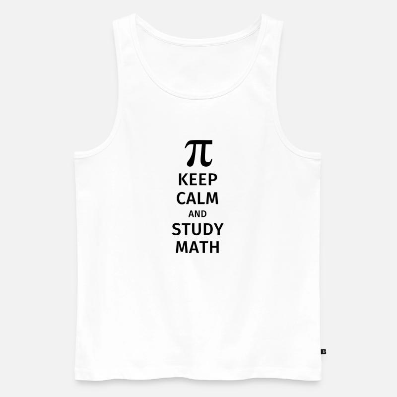 keep calm and study math - Débardeur bio Premium Homme - blanc