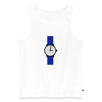 Montre - heure - Débardeur bio Premium Homme - blanc - Devant - AI Model Male 178 light (178cm)