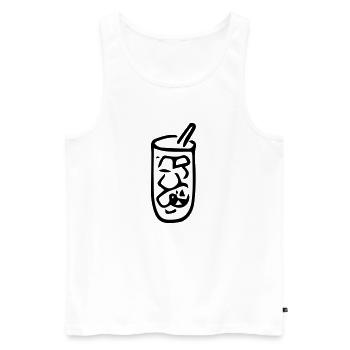Eistee,Zitrone,Eiswürfel,Alkohol,Tee,Soda,Eis - Männer Premium Bio Tank Top - Weiß - Vorne - AI Model Male 178 light (178cm)