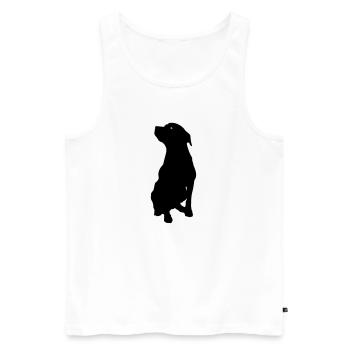 Chien - Débardeur bio Premium Homme - blanc - Devant - AI Model Male 178 light (178cm)