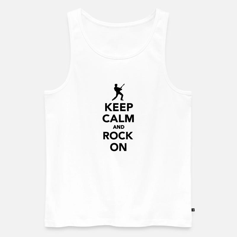 Keep calm and Rock on - Men's Premium Organic Tank Top - white