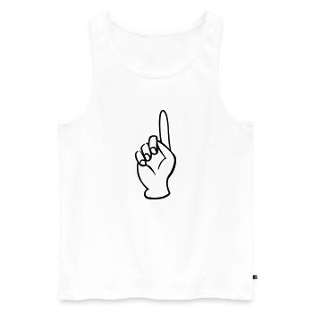zeigefinger - Männer Premium Bio Tank Top - Weiß - Vorne - Michal (187cm)