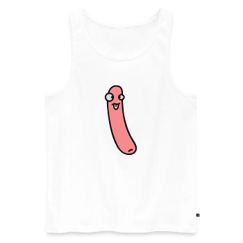 Funny Sausage - Débardeur bio Premium Homme - blanc - Devant - AI Model Male 178 light (178cm)