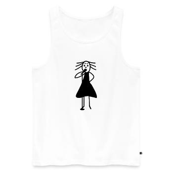 Sängerin am Mikrofon - Männer Premium Bio Tank Top - Weiß - Vorne - Michal (187cm)