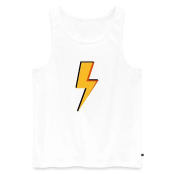 Blitz - Leistung - Strom - Männer Premium Bio Tank Top - Weiß - Vorne - AI Model Male 178 light (178cm)