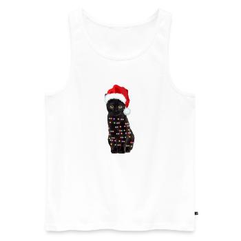 Mignon Chats Noël Chaton Tenue de Noël - Débardeur bio Premium Homme - blanc - Devant - Michal (187cm)