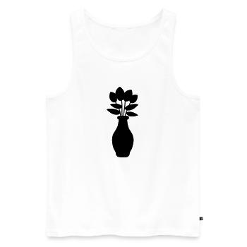 Outline silhouette beautiful tulips - Men's Premium Organic Tank Top - white - Front - AI Model Male 178 light (178cm)