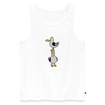 Seagulls Team 2 Amis - Débardeur bio Premium Homme - blanc - Devant - Michal (187cm)
