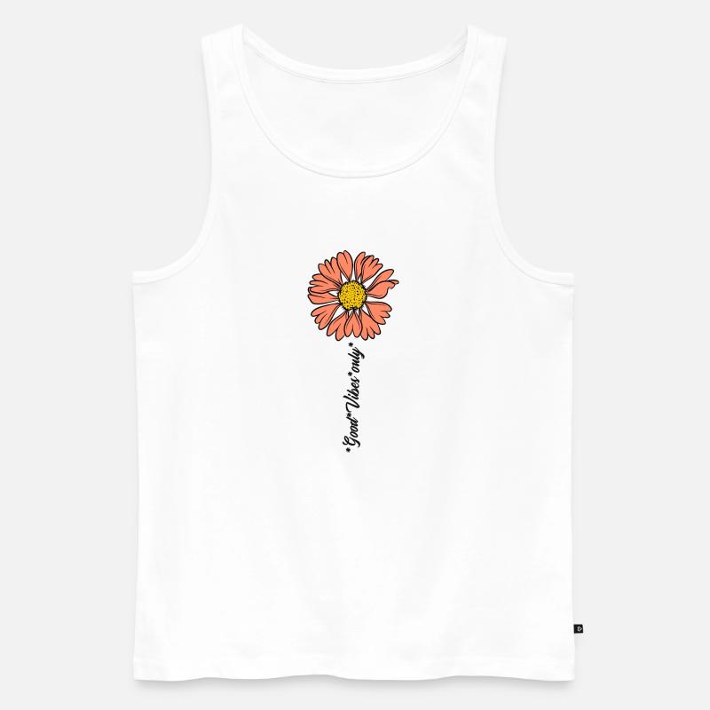 Flower Good Vibes - Männer Premium Bio Tank Top - Weiß