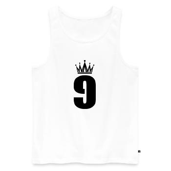 9 - Men's Premium Organic Tank Top - white - Front - AI Model Male 178 light (178cm)