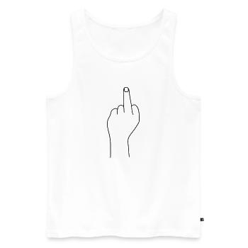 stinkefinger 2 - Männer Premium Bio Tank Top - Weiß - Vorne - Michal (187cm)