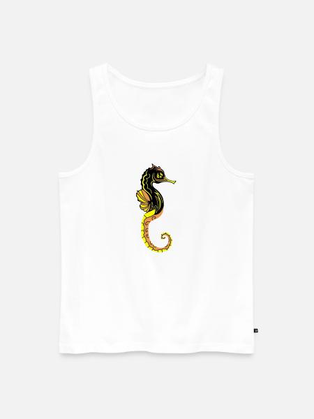 Seahorse 02 - Men's Premium Organic Tank Top - white