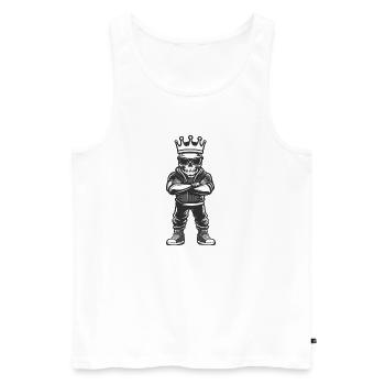 skull könig - Männer Premium Bio Tank Top - Weiß - Vorne - Michal (187cm)