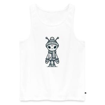 Bande dessinée extraterrestre - Débardeur bio Premium Homme - blanc - Devant - AI Model Male 178 light (178cm)