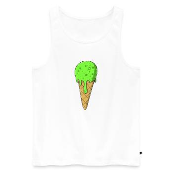 Crème glacée | Glace verte Crème glacée | Glaces - Débardeur bio Premium Homme - blanc - Devant - AI Model Male 178 light (178cm)