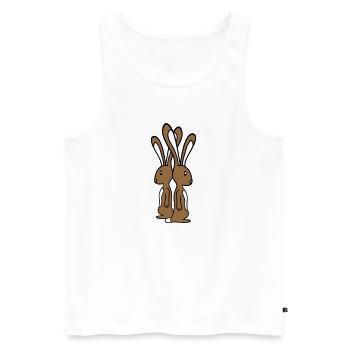 2 bunnies standing watching team friends crew brothers - Men's Premium Organic Tank Top - white - Front - Michal (187cm)